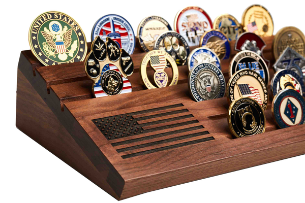 FREE on sale PERSONALIZATION Wood Challenge Coin Holder / Military Coin Holder