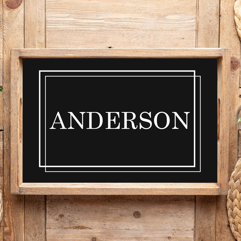 Personalized Black Wooden Serving Tray