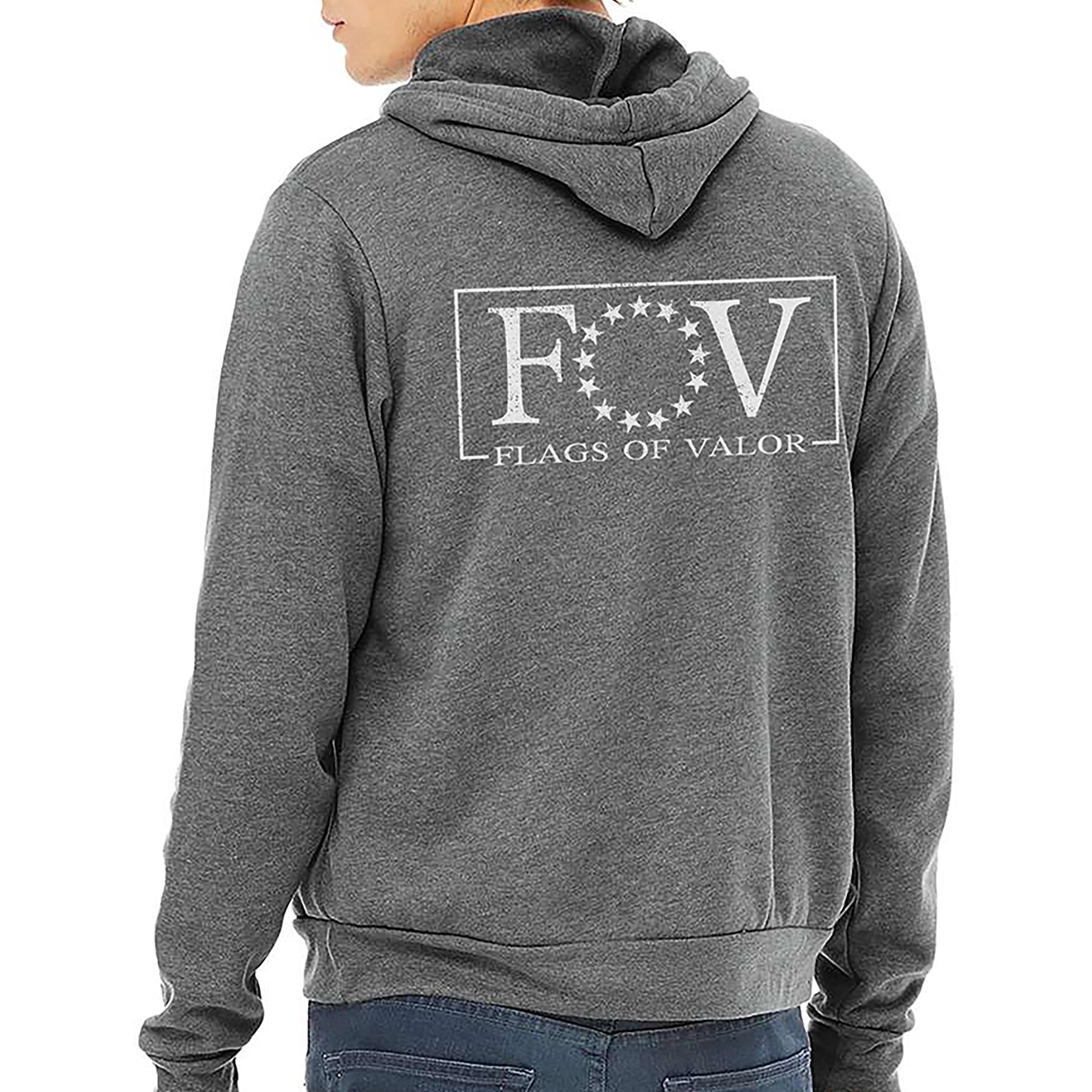 FOV Flag Hoodie Deep Heather Back