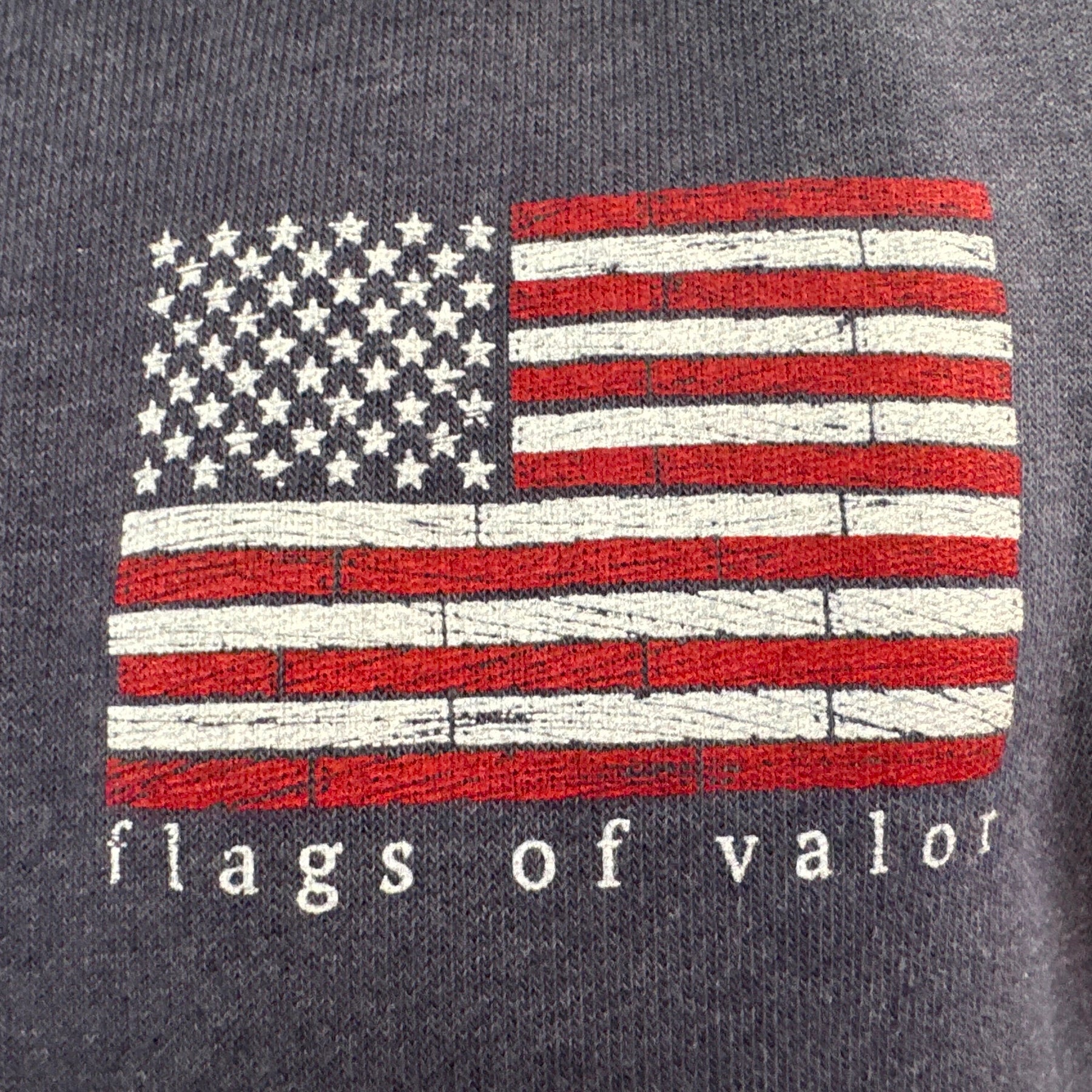 FOV Flag Hoodie Heather Navy Close Up