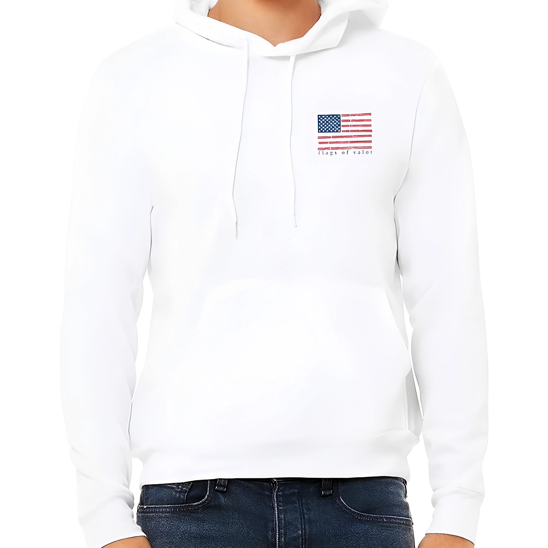 FOV Flag Hoodie White Front