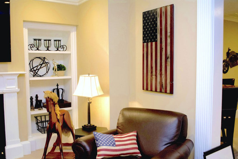 Wood Vertical American Flag | Wooden American Flag Wall Decor