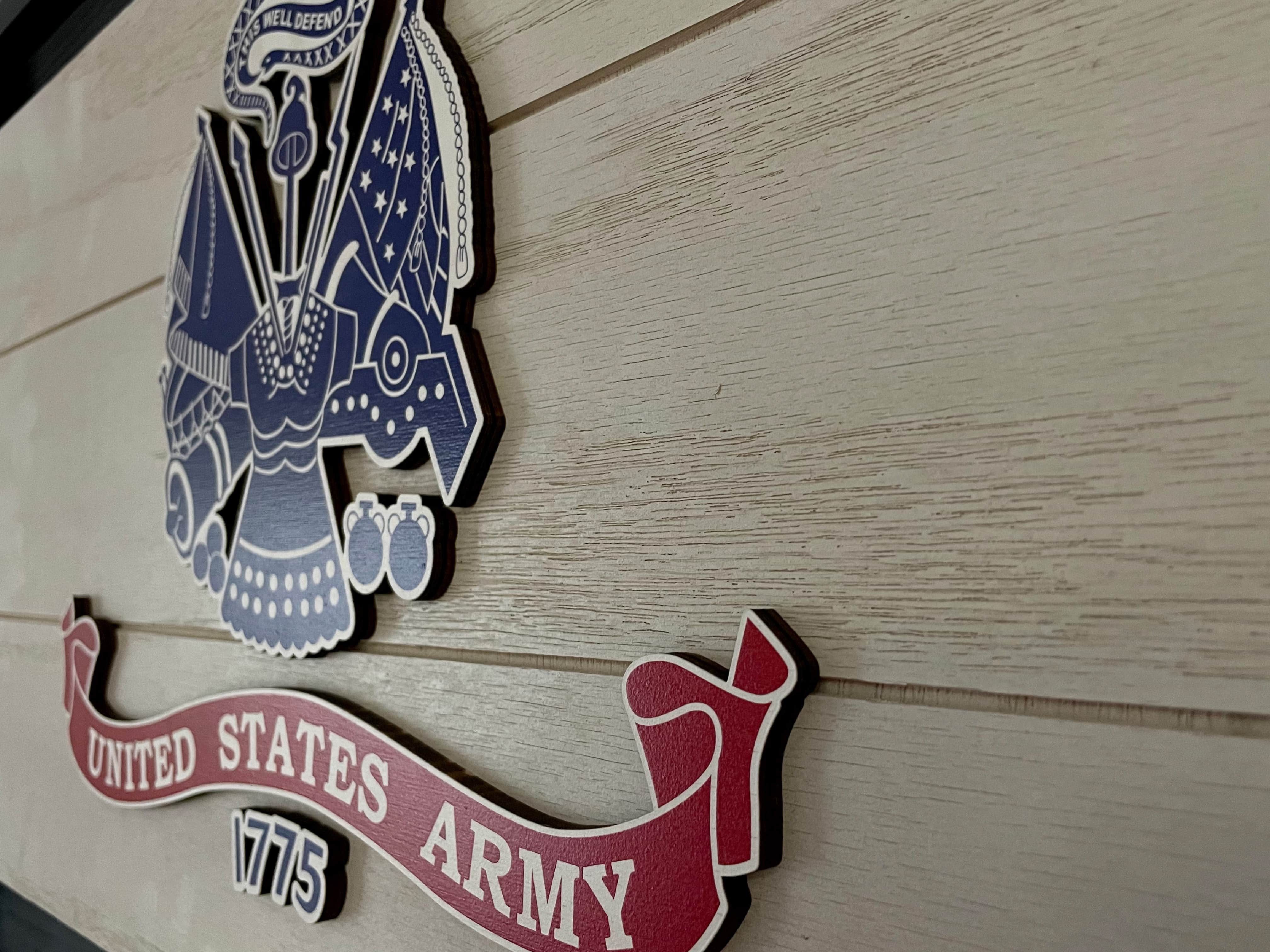 Custom Wooden Army flag retailer